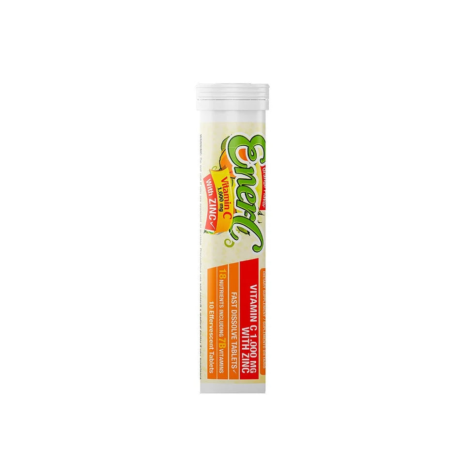 EnerC | Vitamina C 1.000 mg + Zinc | 30 tabletas efervescentes