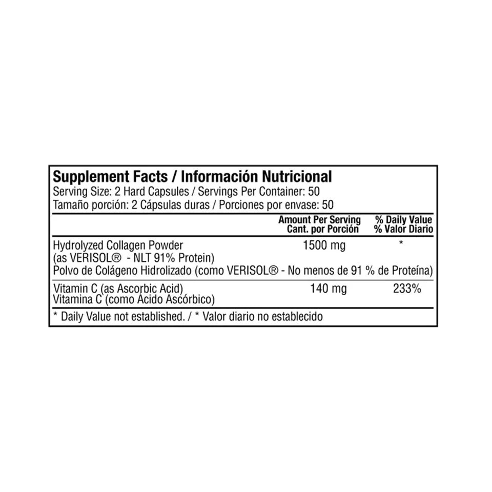 Juvenal | Colágeno hidrolizado 1.500 mg + Vitamina C | 100 cápsulas