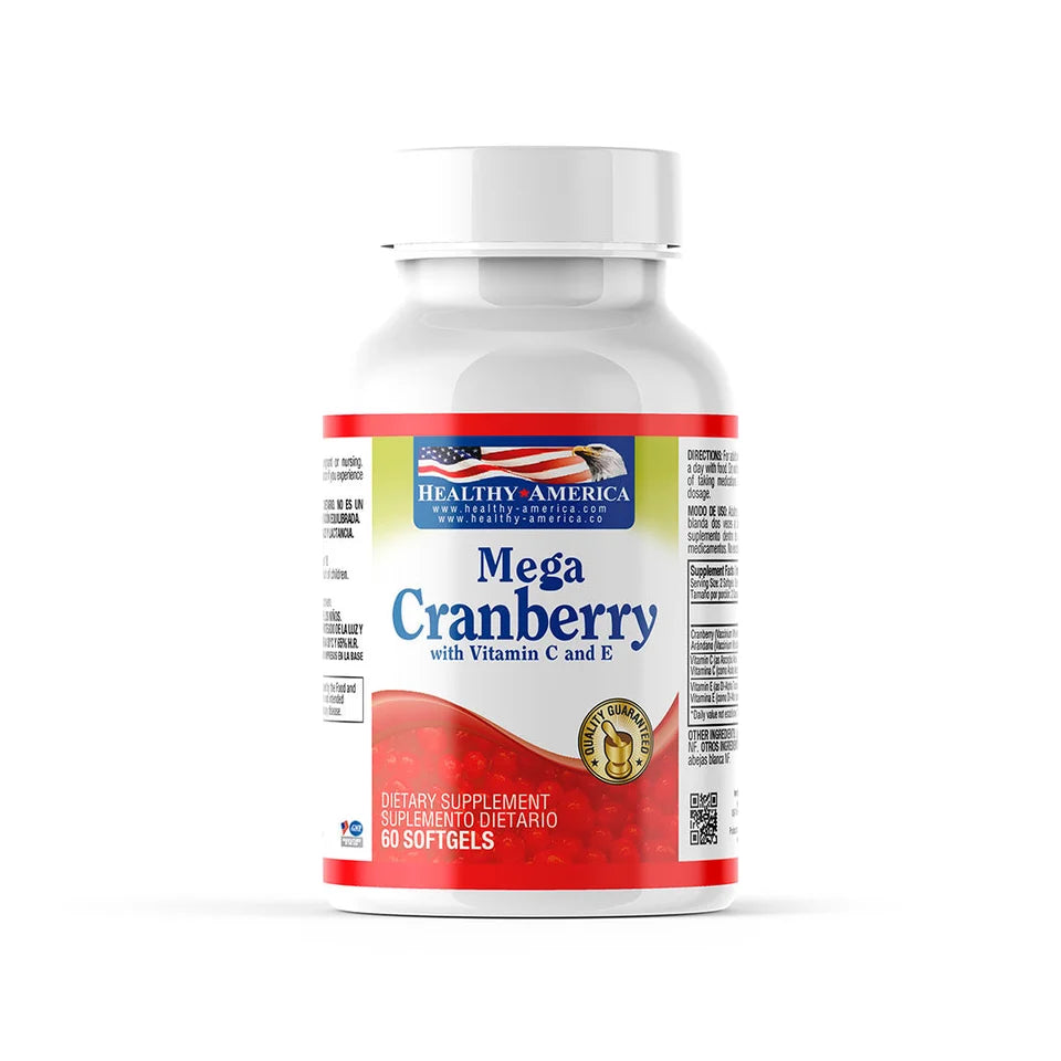 Mega Cranberry 850 mg + Vitamina C | Arándano rojo | Cápsulas blandas