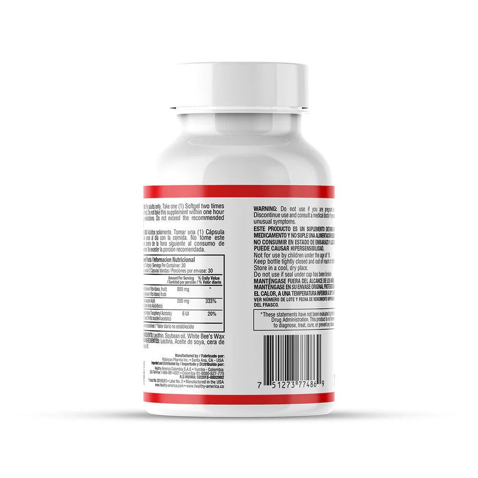 Mega Cranberry 850 mg + Vitamina C | Arándano rojo | Cápsulas blandas