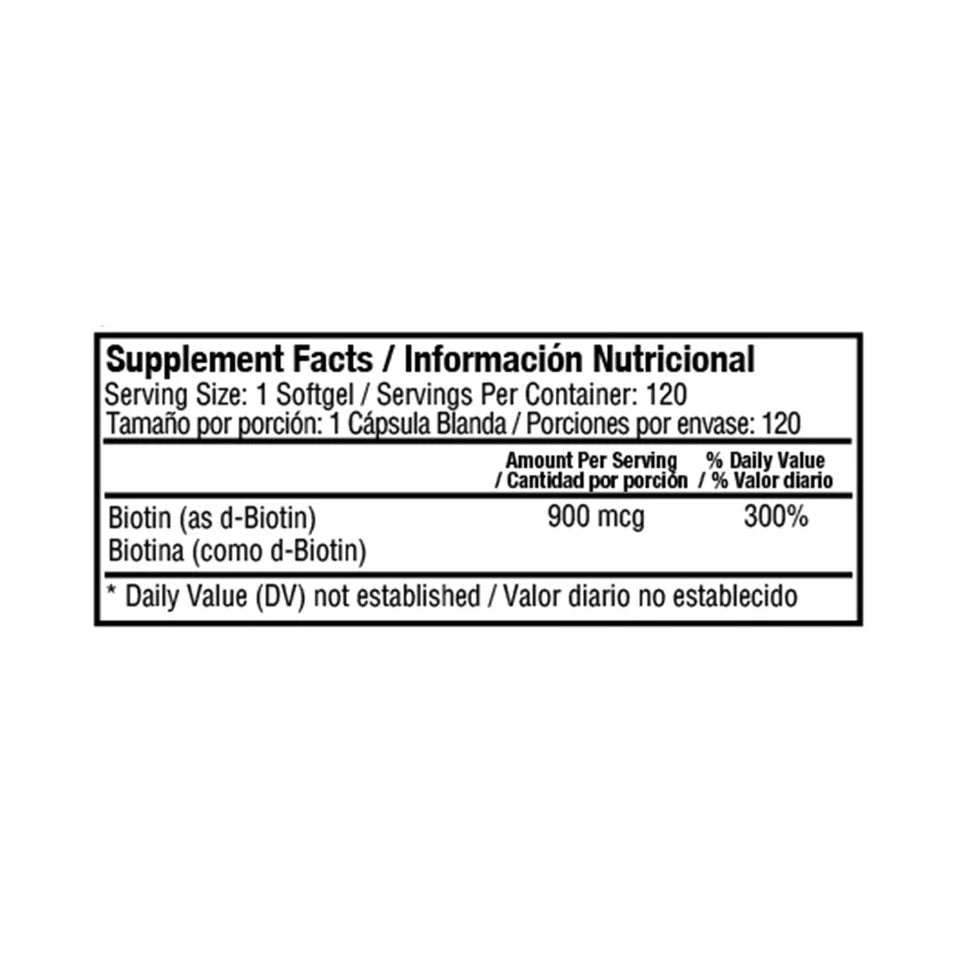 BIOTIN 900MCG 120 SOFTGELS