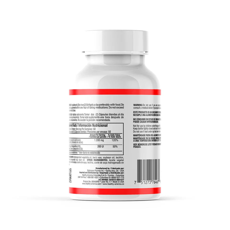LIQUID ABSORBABLE CALCIUM 1200MG PLUS VITAMIN D3 100 SOFTGELS