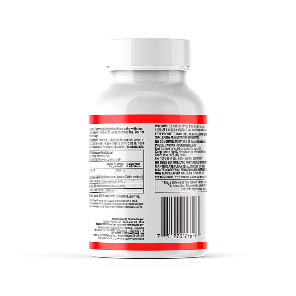 Fish Omega-3 1.360 mg 60 Cápsulas blandas