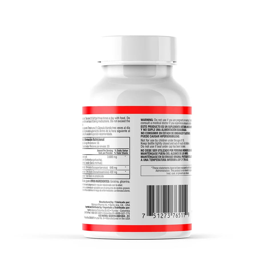 Fish Oil Omega-3 1.200 mg por 100 perlas