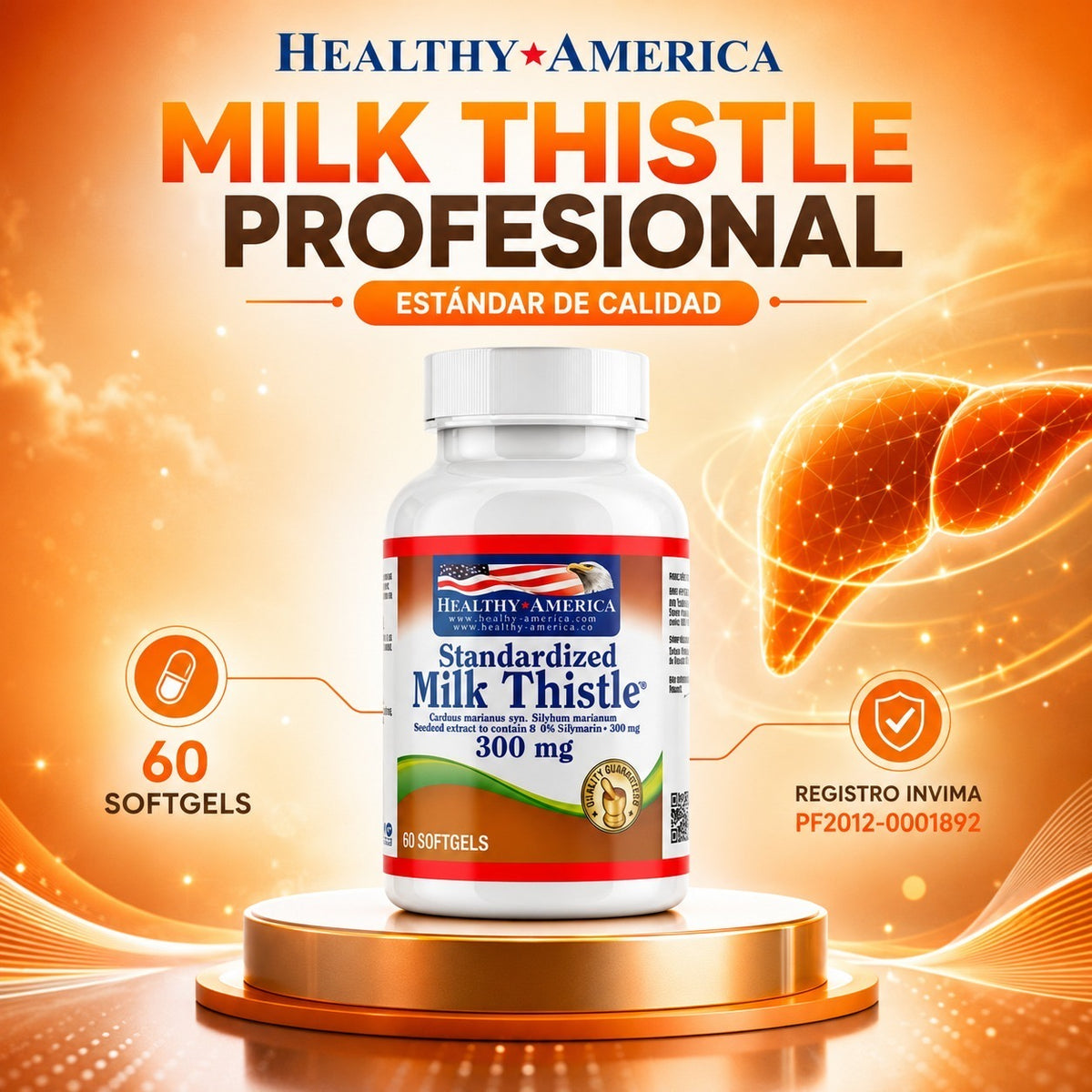 Milk Thistle 300mg (Standardized to 80% Silymarin)
