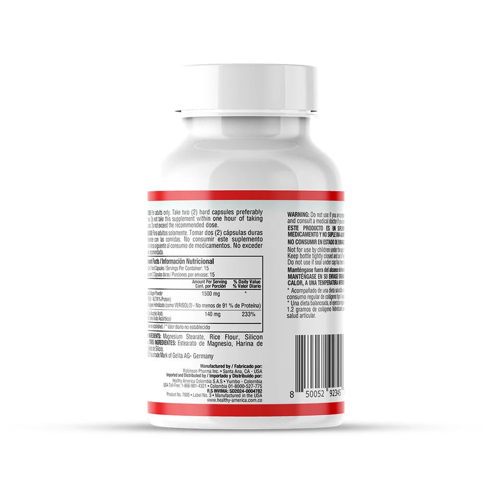 Juvenal Colágeno Hidrolizado 1500 mg + Vitamina C, 30 cápsulas