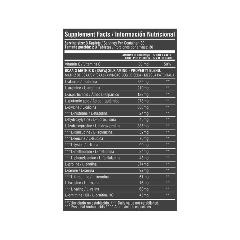 BCAA'S MATRIX & (SAAS) SILK AMINO 3.000 MG 90 CAPLETS