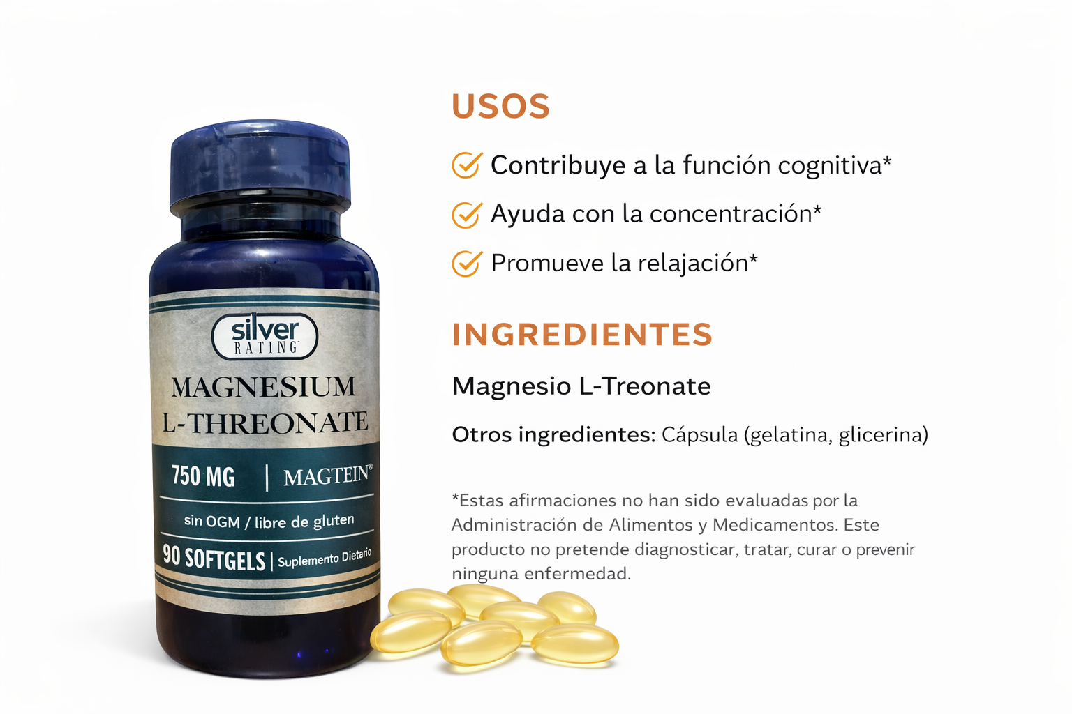 Magnesio L-Treonato 750 mg Magtein® | Suplemento Natural | Proapinatur
