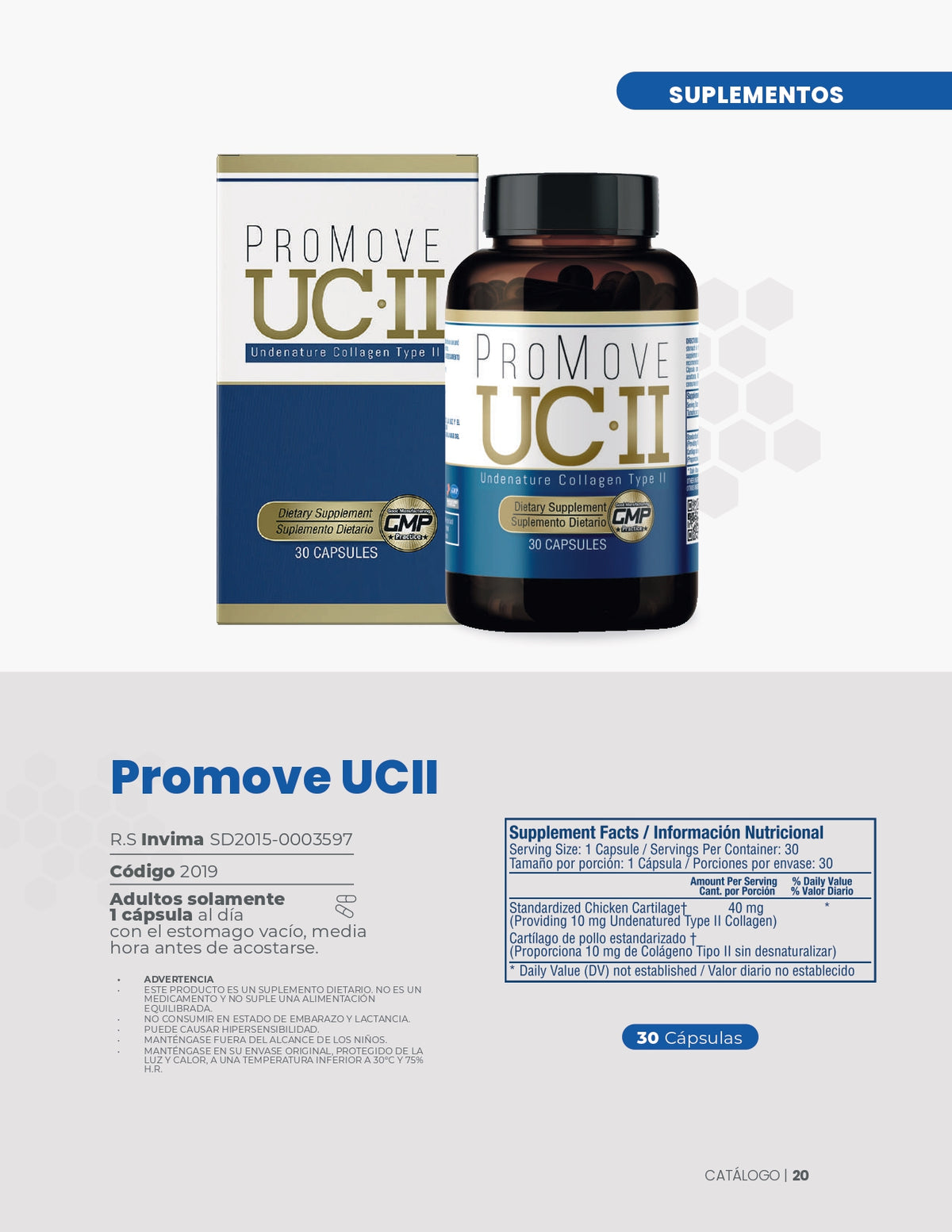 Promove UCII (Undenatured Collagen Type II)