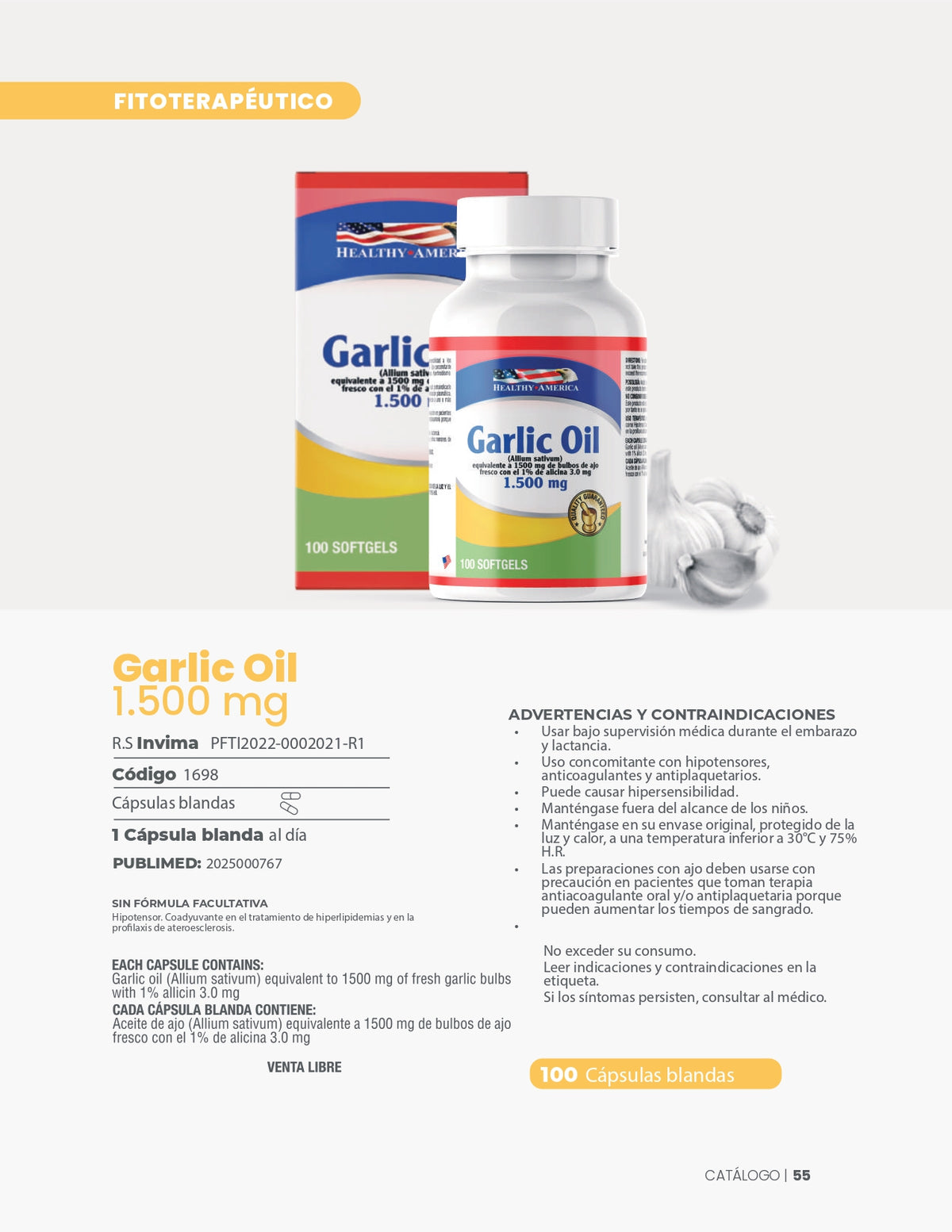 Standardized Garlic Oil 1500mg