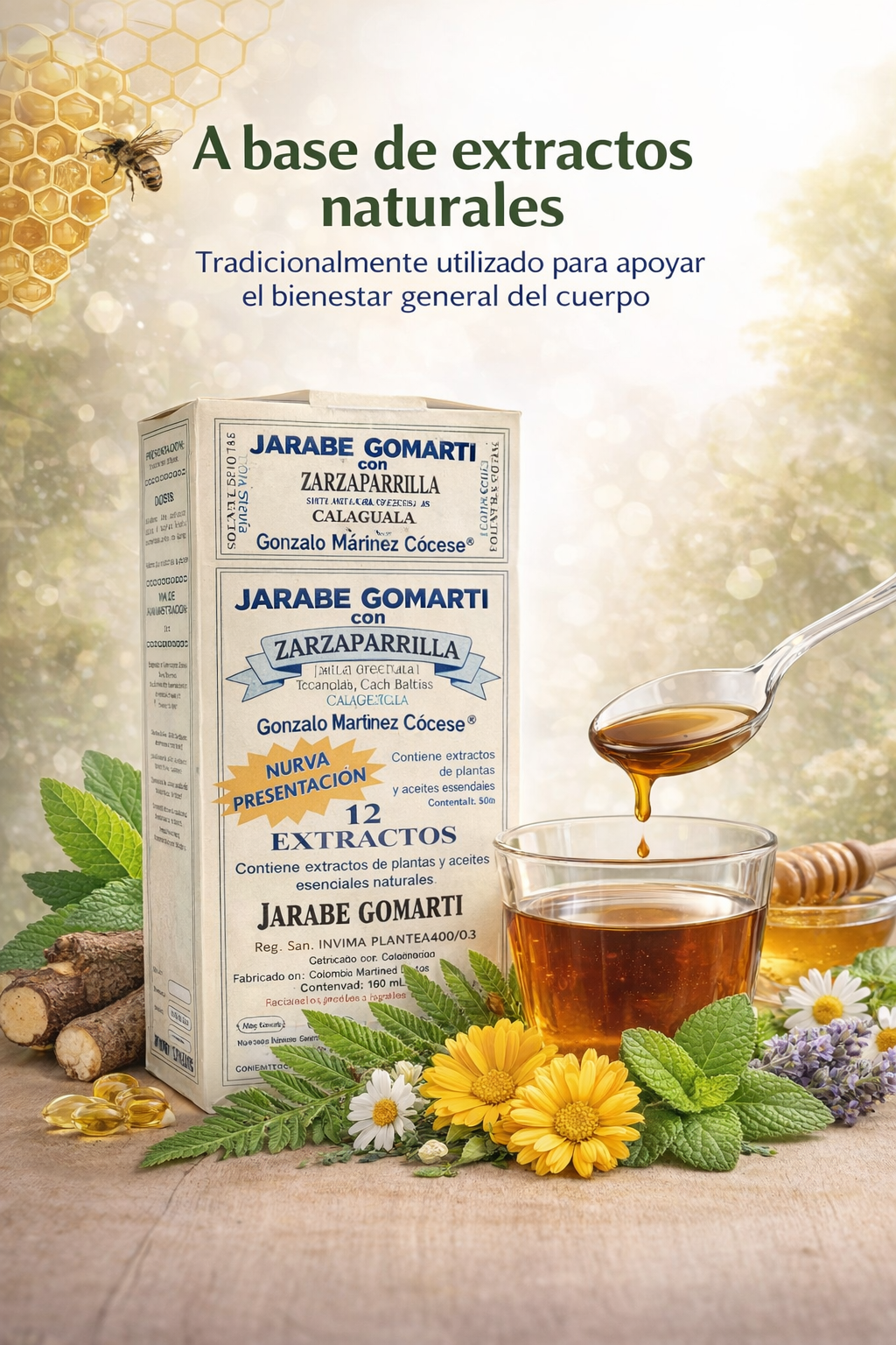Jarabe Gomarti con Zarzaparrilla – Extractos Naturales Líquidos