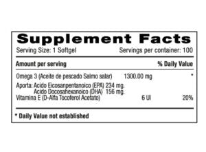 Omega 3 EPA + DHA 1300 mg x 100 Softgels