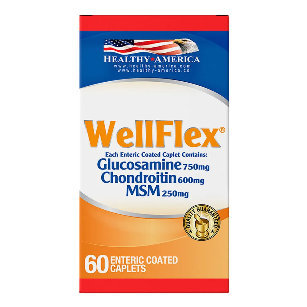 WellFlex Glucosamine 750mg, Chondroitin 600mg (2 Tablets Per Serving)
