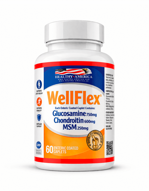 WellFlex Glucosamine 750mg, Chondroitin 600mg (2 Tablets Per Serving)