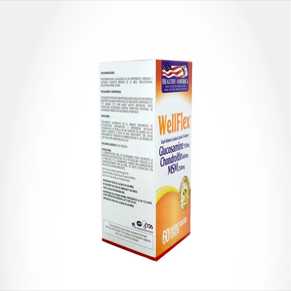 WellFlex Glucosamine 750mg, Chondroitin 600mg (2 Tablets Per Serving)